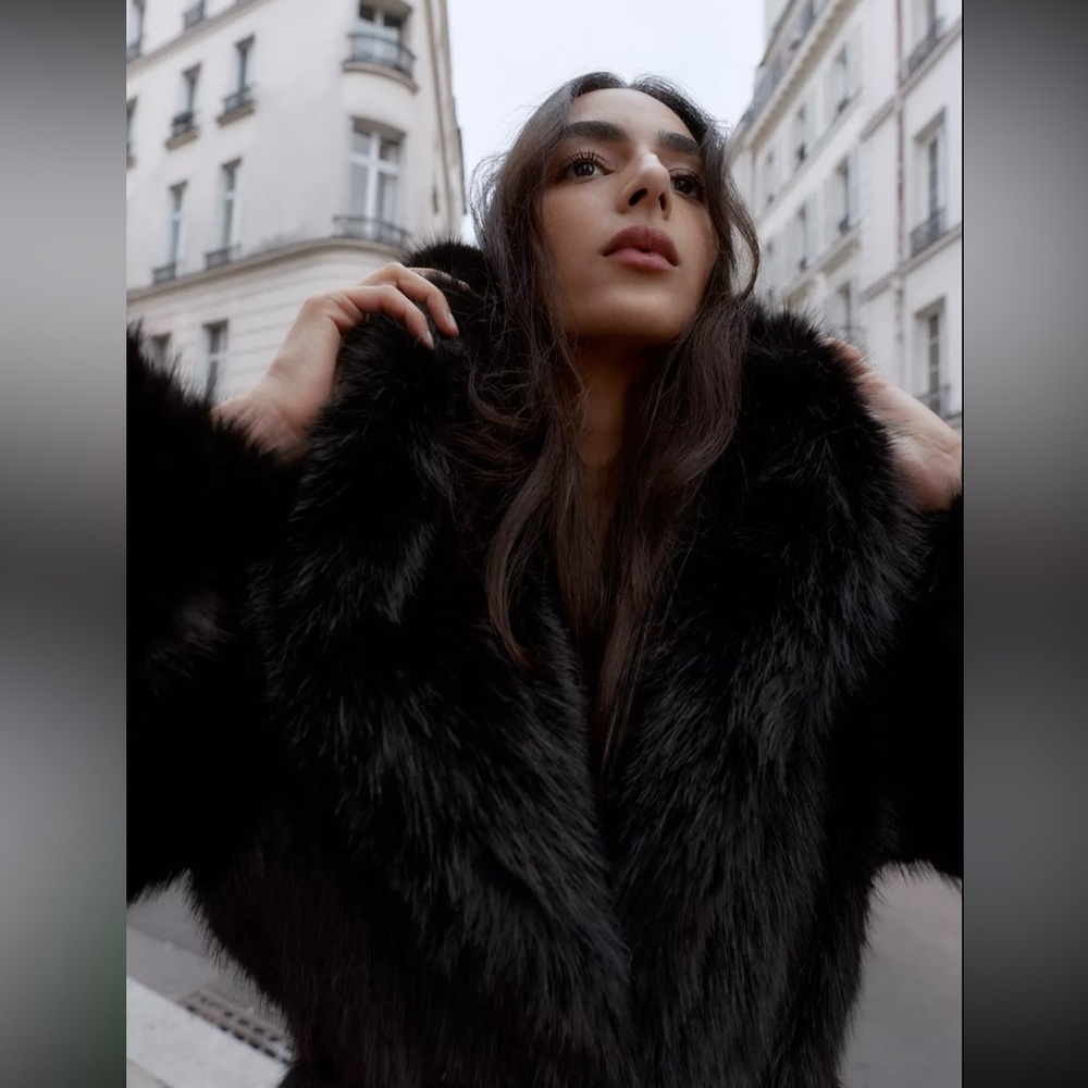 New ZARA Faux Fur Belted Coat - Picture 12 of 16
